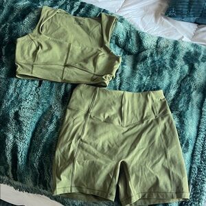 Olive Green Women's 2 piece workout set